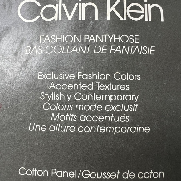 2 Pair Vintage Calvin Klein Stockings Size B Hosiery Black Striped Open Package - Picture 3 of 8